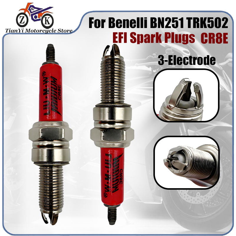 Motorcycle Spark Plug - 1PCS CR8E 3-Electrode EFI รถจักรยานยนต์ Lridium